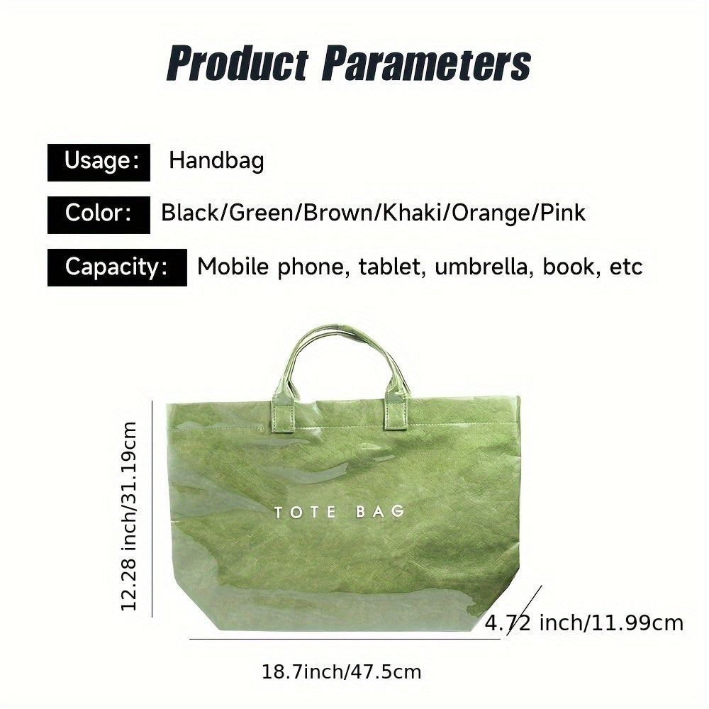 Double-Layer Tote Bag for Women with Classic Solid-Color Styling and Carry Handles, Everyday Handbag for Casual Outings in TT4, TT6 or TT1 Options