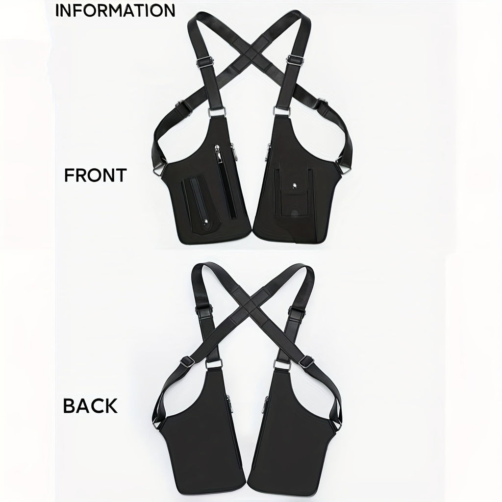 Men's Underarm Strap Bag in Black with Retro Styling for Everyday Phone Carry, Outdoor Walks, Cycling and Hiking Gift Ideas for Boyfriend or Father