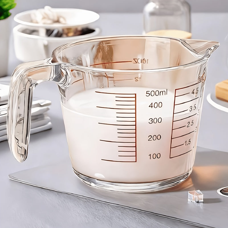 Handled Glass Measuring Cup for Recipe Ingredients and Home Baking Prep, Single Medium Selection or Two-Piece Set with Listed 16.91oz and 33.81oz Capacities