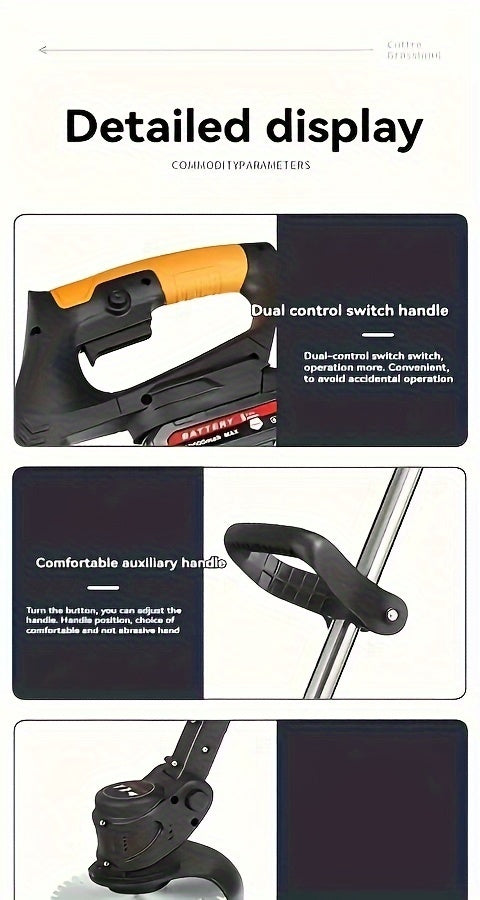 Multi Blade Cordless Grass Cutter for Home Lawn and Garden Maintenance, Listed Lithium Battery Power with Color Series Sets and an Older Green Model Option