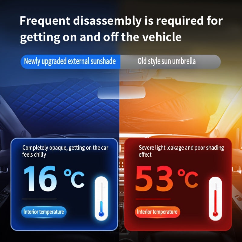 Magnetic Windshield Snow Cover for Parked Cars, Front Window Sunshade and Snow Cover with All-Season Style for Seasonal Outdoor Parking