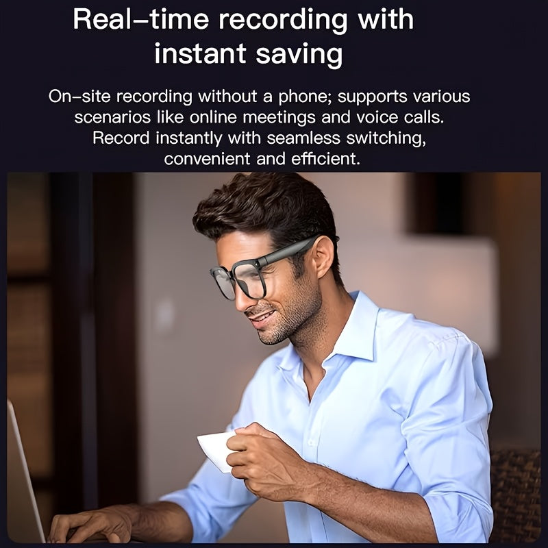 Smart Video Recording Glasses with Listed 1080P Video, 8MP Wide-Angle Camera, 163-Language Translation, Wireless Music and Calls in Black M02S or M08 Options