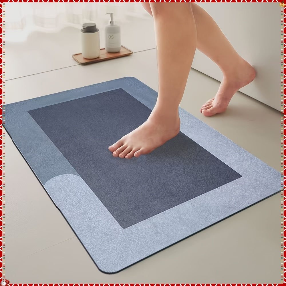 Diatomite Bathroom Floor Mat, Soft Water-Absorbing Bath Mat in Pink or Green with Big Size Options for Shower-Side, Laundry Room and Kitchen Use