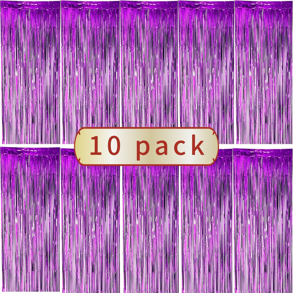 Party Streamers 10-Piece Decoration Set in Purple, Green or White for Birthday Parties, Weddings, Graduation Celebrations and Seasonal Home Event Decor
