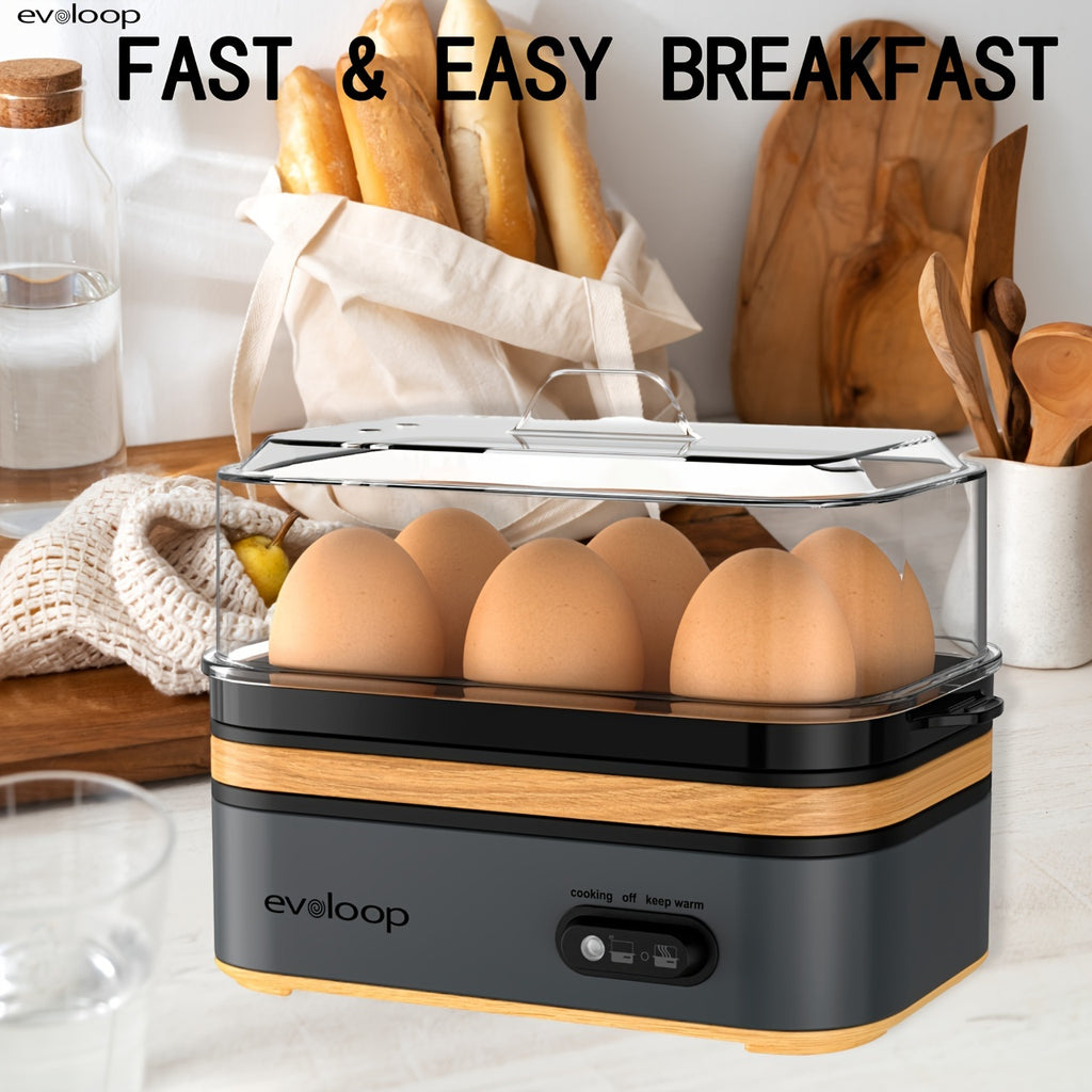 6-Egg Electric Egg Cooker, 400W 110V Breakfast Maker with BPA-Free Tritan Material for Hard-Boiled Eggs, Poached Eggs, Scrambled Eggs and Omelets