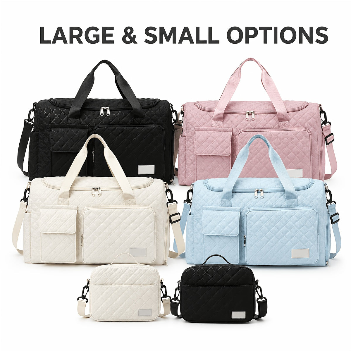 Dry-Wet Separation Travel Tote Bag with Double-Side Pockets, Shoulder and Crossbody Handbag in Six Color and Size Options for Gym and Trips