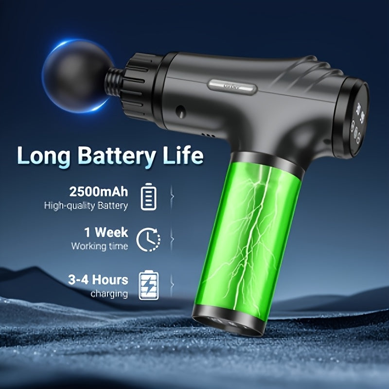 Massage Gun Deep Tissue, 30-Speed Handheld Electric Muscle Massager with 9 Massage Heads, High-Power Percussion Massager for Back, Legs, Arms, Full Body, Post-Workout Recovery, Athlete Gift