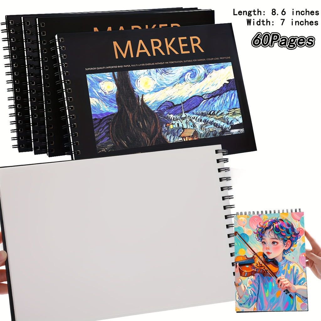 Drawing Marker Set with Dual Tips and Listed A4 Sketchbook, 168, 204 or 262 Color Options for Sketching, Coloring, Illustration and Creative Office Art Projects
