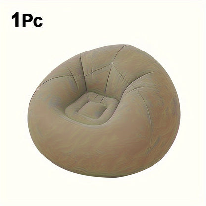 Round Lounge Sofa Chair, Single-Seat Ball Sofa in Dark Blue, Red or Brown for Living Room Relaxation, Office Breaks and Suitable Outdoor Picnic Setups