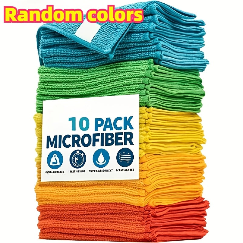 Ultra-Fine Fiber Cleaning Cloths in Random Colors, 10, 20 or 40-Piece Packs for Household Dusting and Compatible Kitchen, Window, Car and RV Wiping Tasks