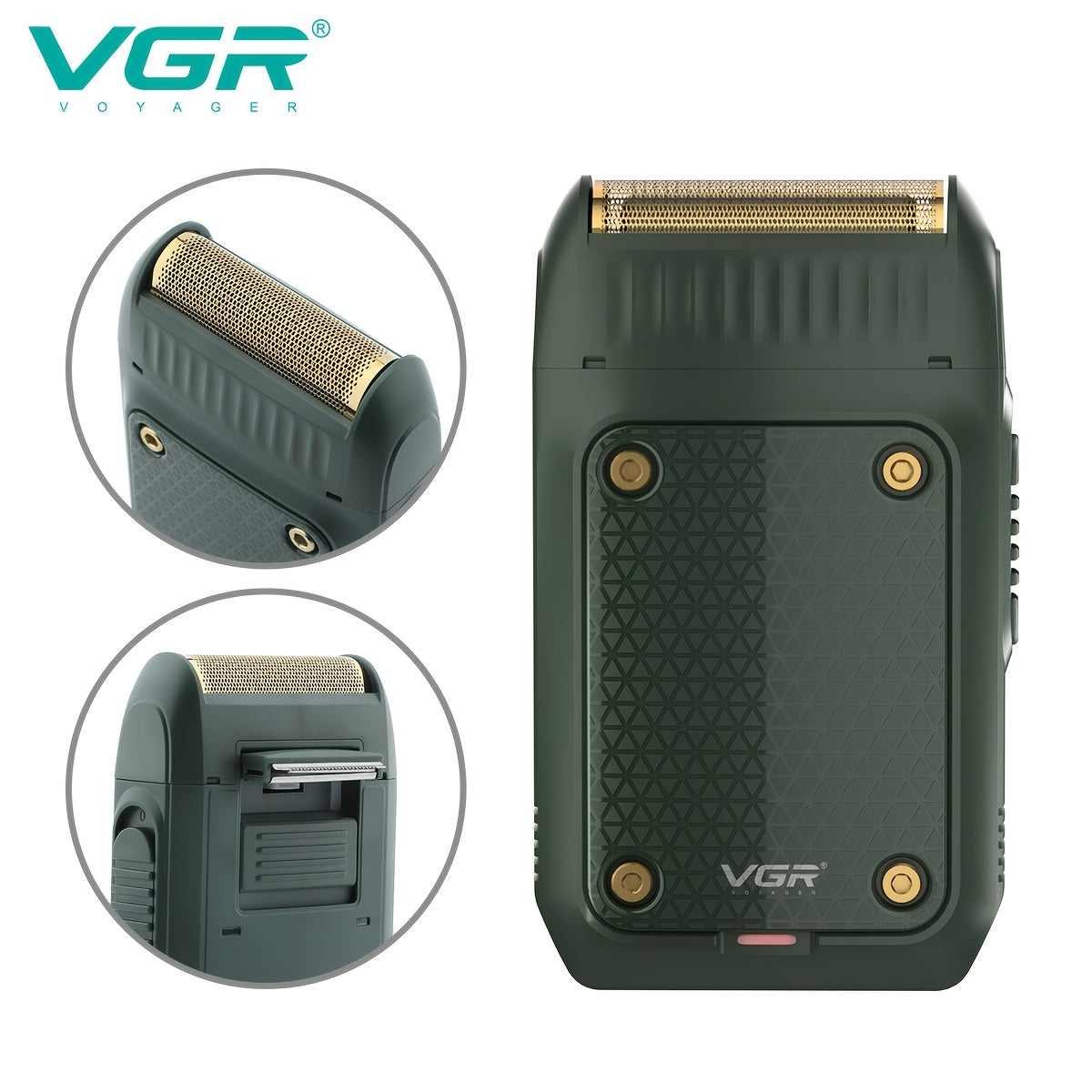 Beard Trimmer and Hair Clipper Kit for Men, USB Rechargeable Electric Shaver with Hair Combs, Lightweight Portable Grooming Kit with Travel-Ready Design, Black and Green