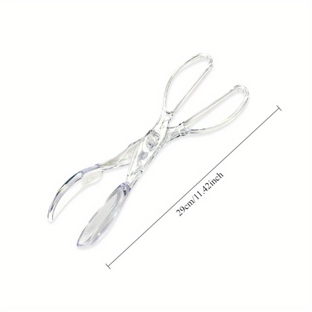 Transparent Plastic Salad Scissors, Reusable Single Serving Tool for Kitchen Salad Bowls, Buffet Tables, Outdoor Meals and Party Catering Setups