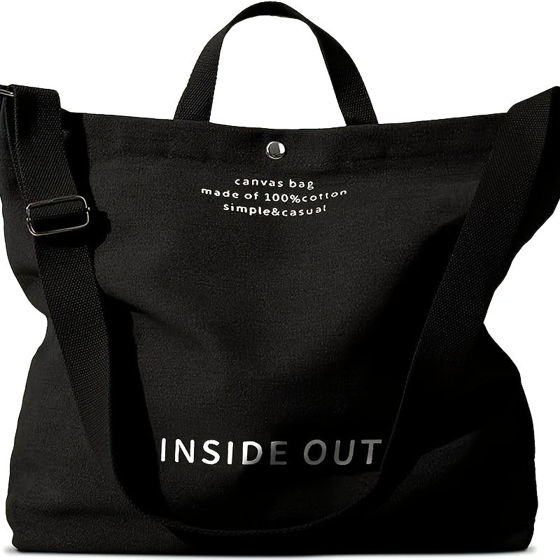Canvas Shoulder Tote for Women, Everyday Handbag in Army Green, Grey, Brown, Khaki or Black for Casual Outfits, Weekend Outings and Wardrobe Coordination