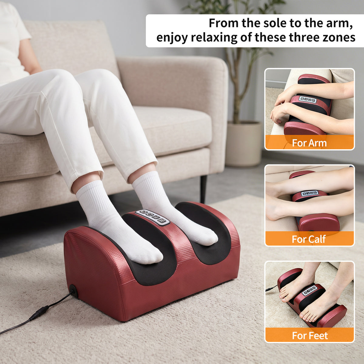 Foot Massager with Heat for Feet, Legs and Arms, Deep Kneading and Pressing Massage for Home Office Relaxation, Birthday and Holiday Gifts