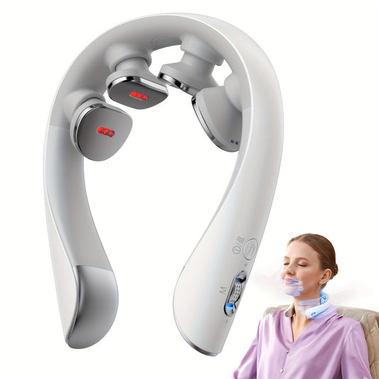Heated Cordless Neck Massager SKG K5-3 Pro in White, Portable Personal Massage Device with Listed Vibration for Home, Office and Travel Relaxation Routines