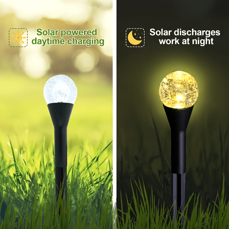 Solar Garden Accent Lights with 50-LED Style Labels, Colorful Floor Cushion, White Flame Star Ring or Warm Ground Spike Options for Yard and Holiday Decor