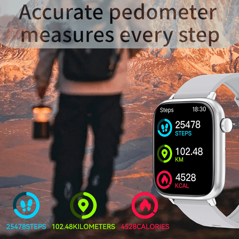 Bluetooth Calling Smartwatch with Listed HD Display, Music Control and Sleep Tracking, IP68-Labeled Blush Pink or Sterling Silver Options for iOS Android