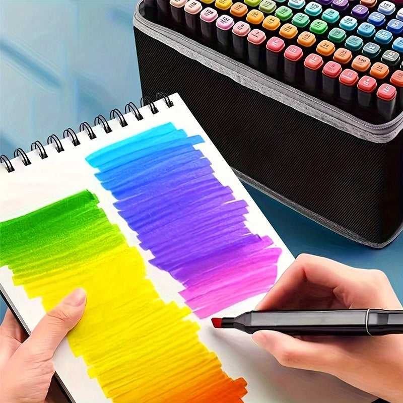 Drawing Marker Set with Dual Tips and Listed A4 Sketchbook, 168, 204 or 262 Color Options for Sketching, Coloring, Illustration and Creative Office Art Projects