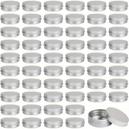 Aluminum Tins with Screw Lids, Round Refillable Metal Storage Containers in 45-Pack 4oz or 60-Pack 2oz Options for Craft and Sewing Supply Organization
