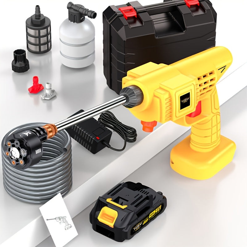 Cordless Pressure Washer for Car, Yard and Garden Cleaning, Portable Water Spray Gun with One- or Two-Battery Options and Selected Tool Box Packages