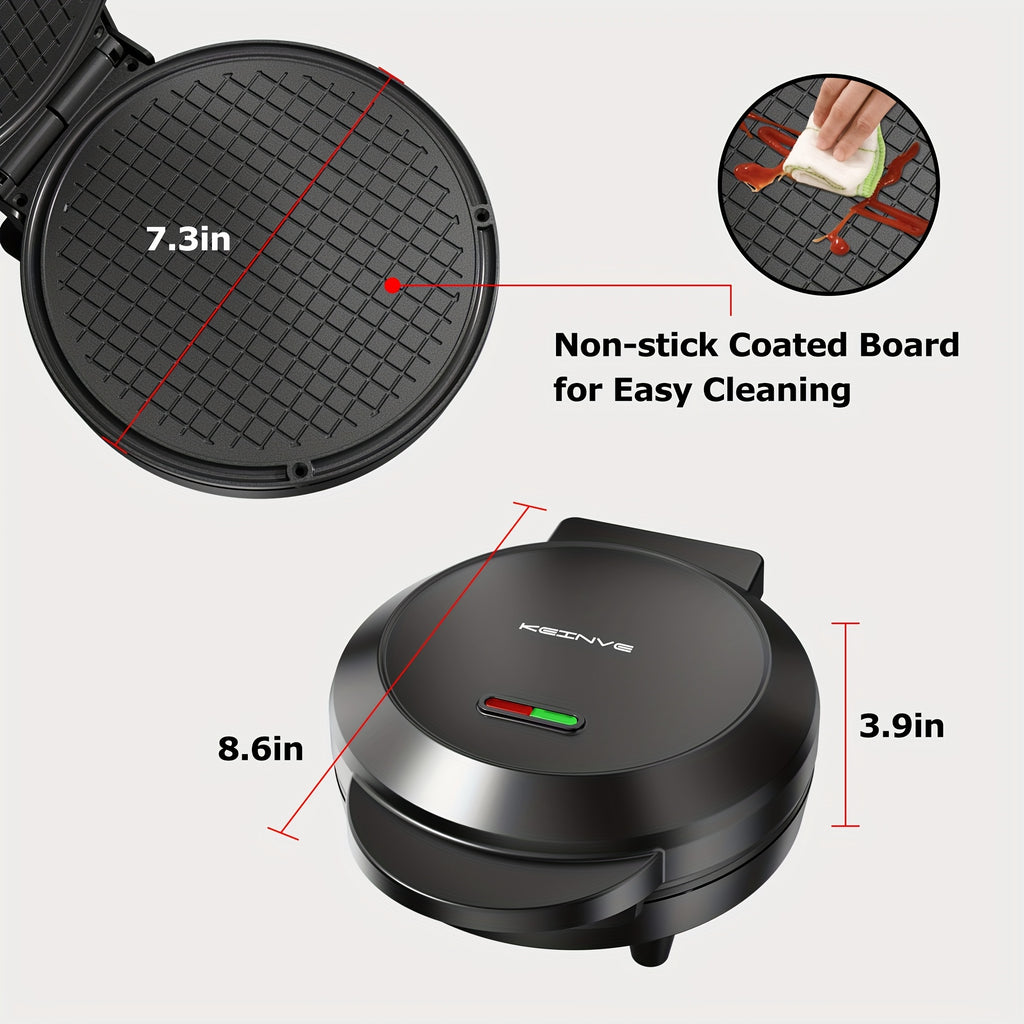 Ice Cream Waffle Cone Maker 6.8-Inch, Electric Nonstick Waffler Iron with Overheat Protection for Homemade Ice Cream Cones, Dessert Bowls and Parent-Child Baking Activities, Kitchen Appliance for Kids and Family
