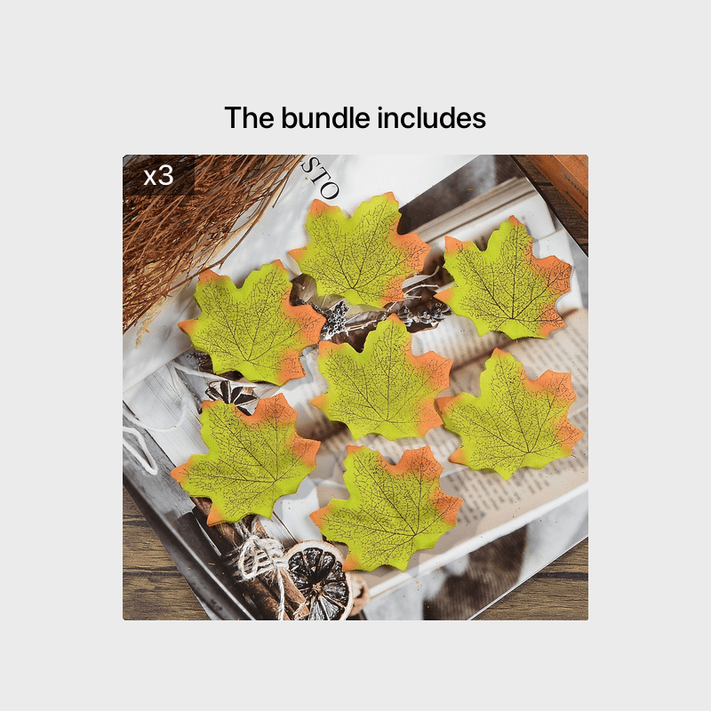 Artificial Maple Leaves for Fall Table Decor and DIY Wreath Crafts, Listed 3.14-Inch Decorative Leaves in Green and Mixed-Color Bundle Options