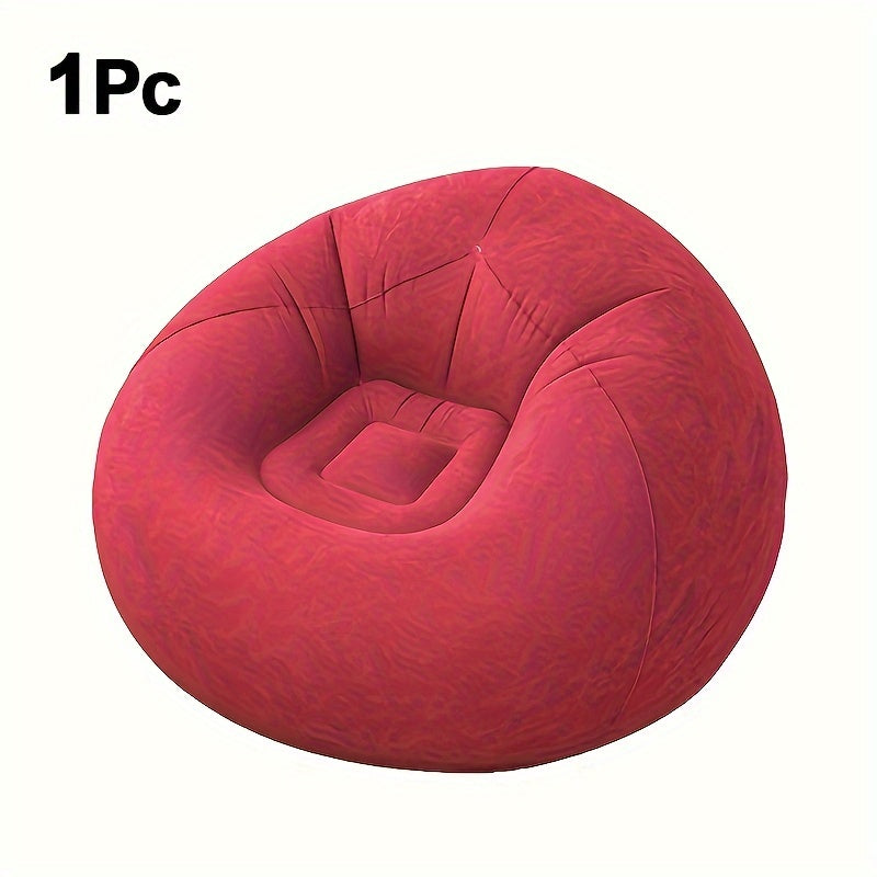 Round Lounge Sofa Chair, Single-Seat Ball Sofa in Dark Blue, Red or Brown for Living Room Relaxation, Office Breaks and Suitable Outdoor Picnic Setups
