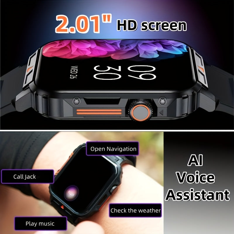 Fitness Smart Watch with 2.01-Inch Full Touchscreen, Pedometer, Call and Message Functions, Black or Pink Silicone and Steel Strap Options for Everyday Activity