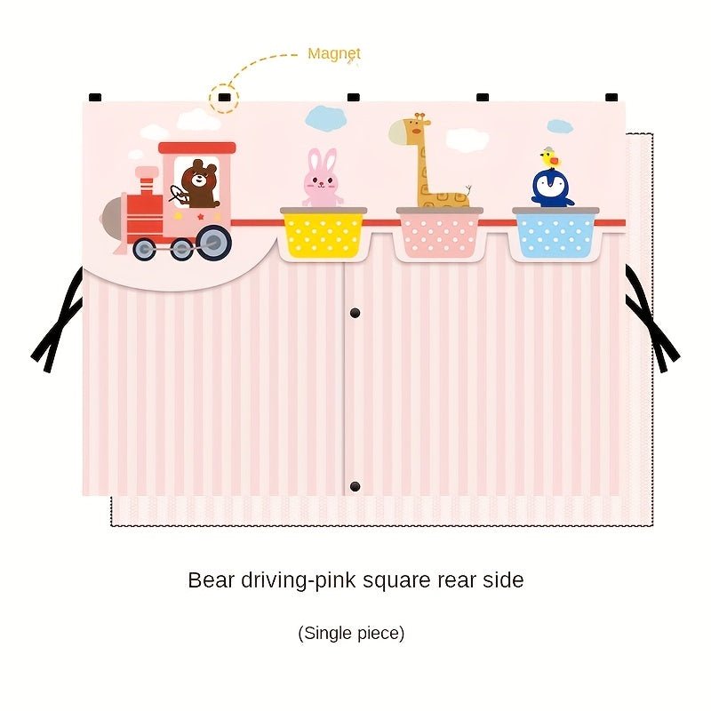 Magnetic Car Window Sunshade with Double-Layer Curtain Design, Side-Window Shade in Blue, Bear, Dinosaur or Unicorn Selections for Vehicle Travel Setups