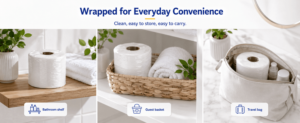 4-Ply Toilet Paper by Spring Touch, Individually Wrapped Unscented Bathroom Tissue Made with 100% Virgin Wood Pulp in 10, 20, 30 or 60 Roll Packs