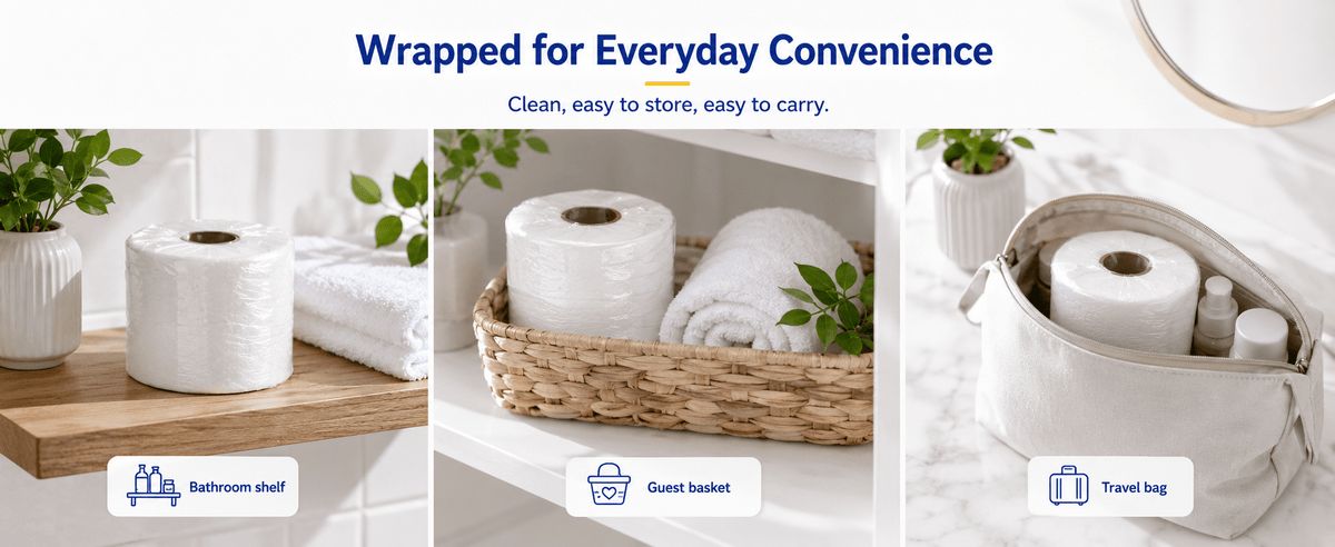 4-Ply Toilet Paper by Spring Touch, Individually Wrapped Unscented Bathroom Tissue Made with 100% Virgin Wood Pulp in 10, 20, 30 or 60 Roll Packs