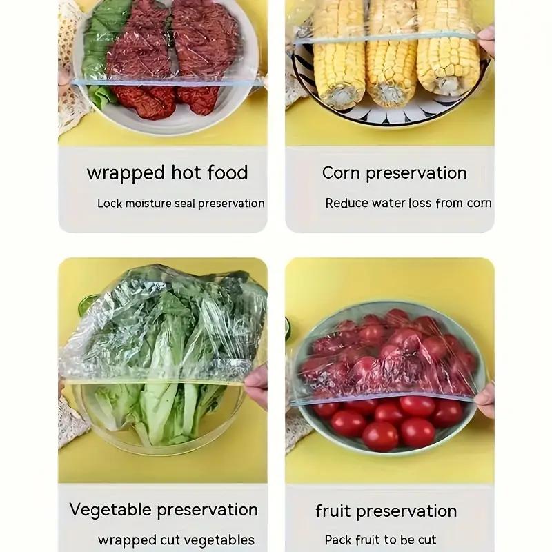Elastic Bowl and Plate Covers, Stretchable Plastic Cover Packs of 51, 102 or 203 Pieces in Clear or Colorful Options for Home Kitchens and Picnic Dishes