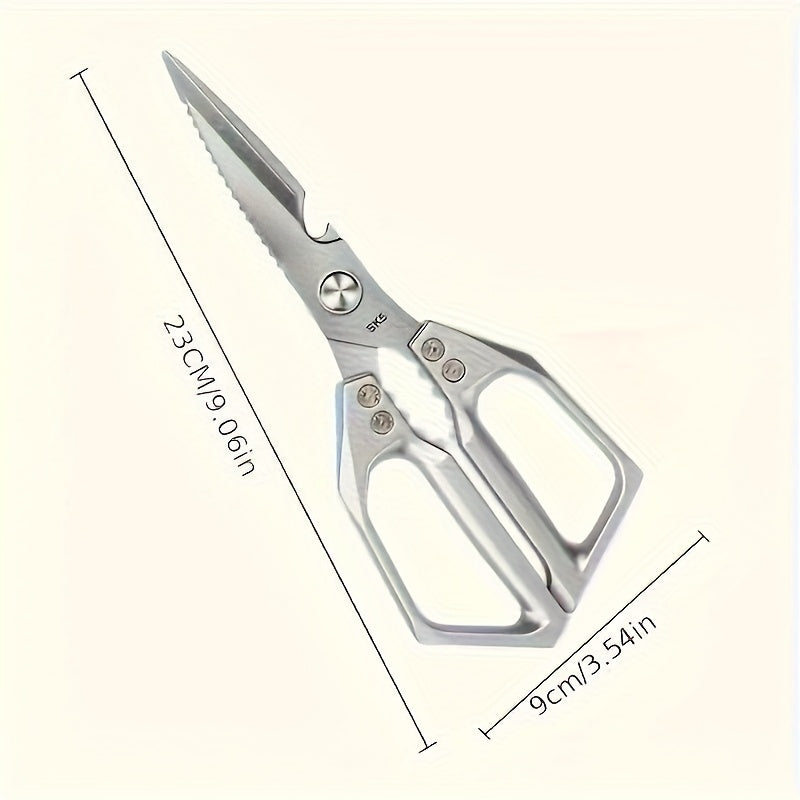 Stainless Steel Kitchen Scissors with Ergonomic Handle, Single-Pair Cooking Shears for Everyday Meat, Poultry and Fish Preparation in Home Kitchens