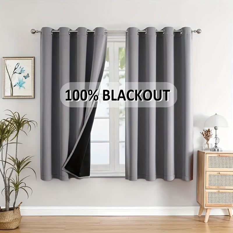 Blackout Curtains with Grommet Top in a Two-Panel Set, Five Color Choices and Seven Size Options for Bedroom, Living Room and Dining Room Window Styling