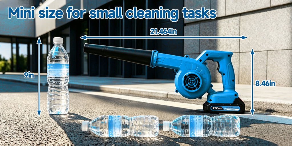 Cordless Leaf Blower and Vacuum with Extension Tube for Yard Cleanup, Handheld Tool in Black One-Battery, Blue Two-Battery and Five-Piece Kit Options