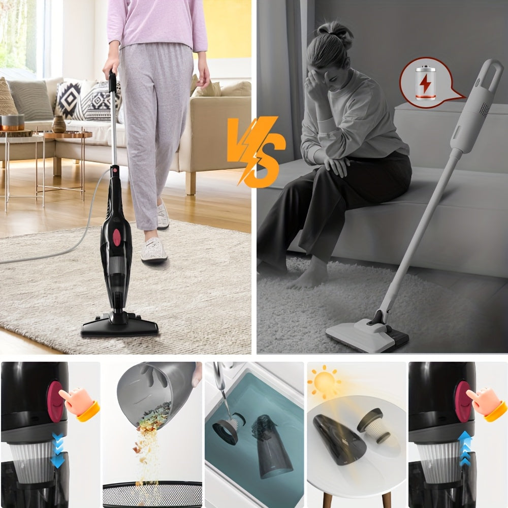 PBHPBH LF-07 Wired Stick Vacuum Cleaner, Can Be Switched to A Handheld Vacuum for Portable Cleaning, 600W Lightweight, 40.58oz Dust Cup, 20Kpa Strong Suction, Suitable for Carpets, Tiles, And Hard Floors, Very Suitable for Cleaning Pet Hair