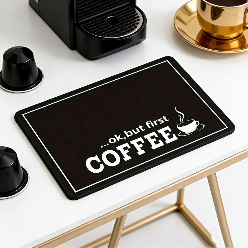 Coffee Machine Absorbent Mat, 11.81 x 7.81 Inch Single Kitchen Countertop Drain Mat for Home Coffee Stations, Everyday Beverage Prep and Practical Gifts