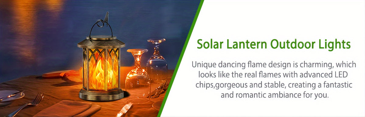 Flickering Flame Solar Hanging Lanterns, Black or Bronze 2-Pack and 4-Pack with Automatic On and Off and Listed IPX5 Rating for Garden and Patio Decor