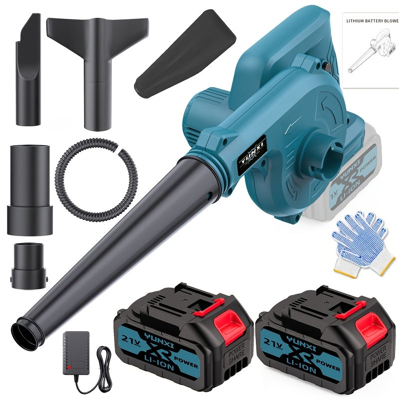 Cordless Leaf Blower with Two-Battery Accessory Options, Portable Handheld Air Tool in Standard or Upgrade Battery Labels for Home Lawn and Garden Cleanup