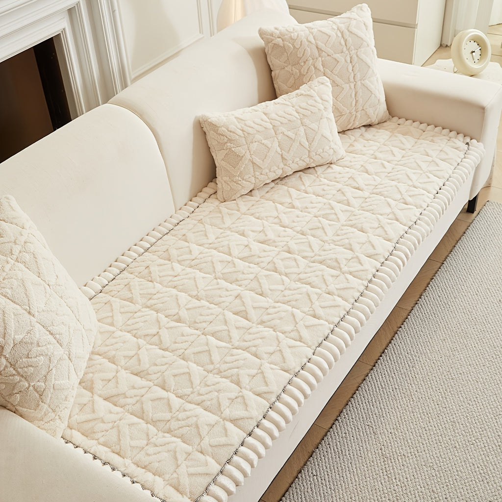 Quilted Sofa Cushion Cover, Single Polyester Seating Layer in Five Colors with Loveseat, 3-Seater, 4-Seater and Plus4 Options for Living Room Refreshes