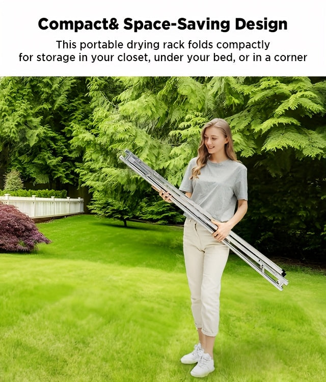 Retractable Clothes Drying Rack with Stainless Steel Construction and Folding Design, 42.52–62.99 or 48.43–78.74 Inch Length Options for Laundry Air Drying