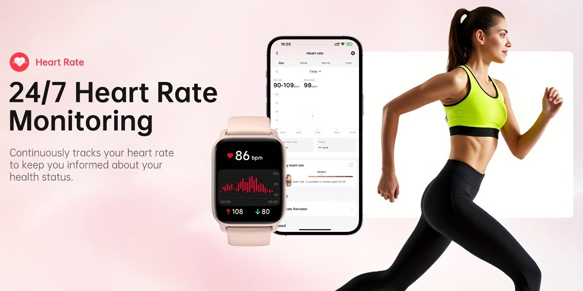 Alexa Smart Watch for Women & Men, 1.8-inch HD Touchscreen Smartwatch with Wireless Calling, 100+ Sports Modes, Fitness & Sleep Tracker, for iPhone Android, Mother's Day Gift