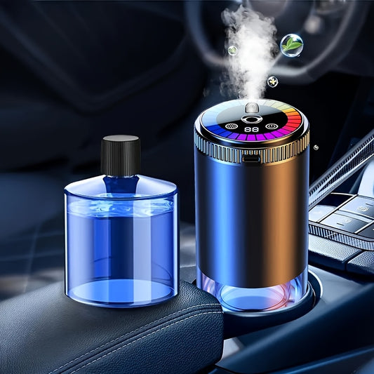 Starry Sky Car Fragrance Diffuser with Adjustable Scent Intensity and Dynamic Lights, One or Three Bottle Fragrance Options for Vehicle Interior Styling