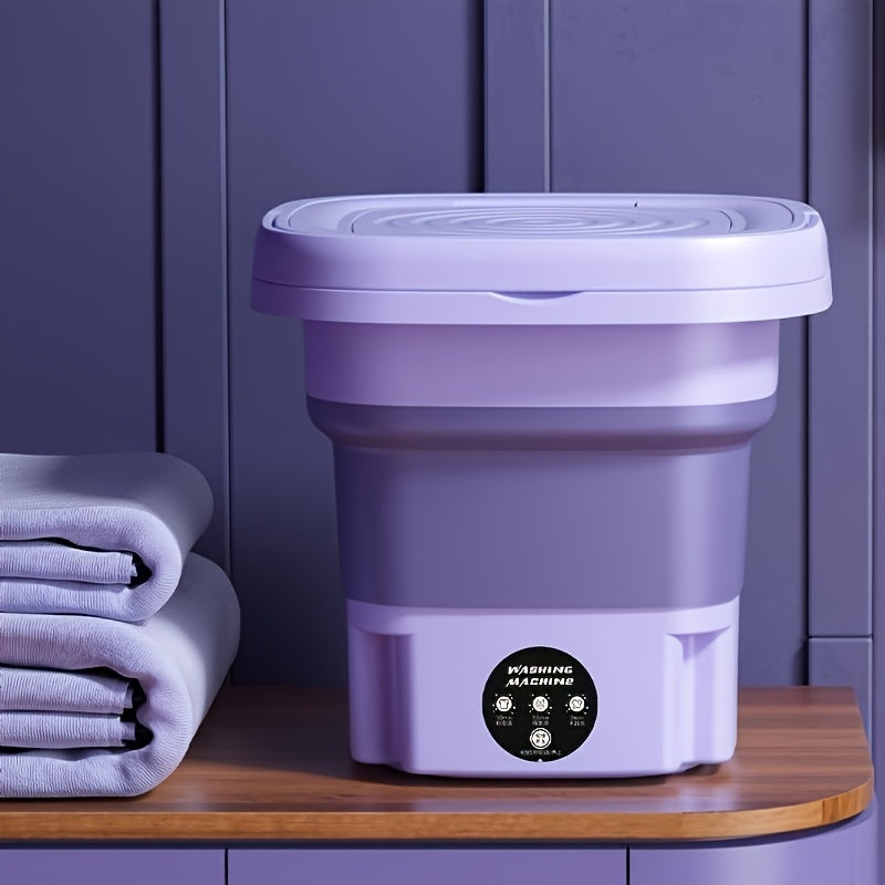 Foldable Portable Washing Machine, 2.64L Mini Laundry Washer for Socks, Underwear and Suitable Delicates, Compact Storage for Apartment, Dorm and RV