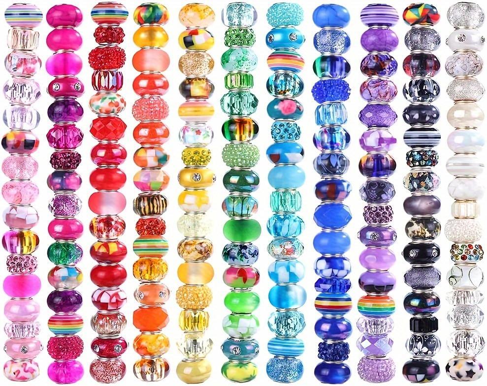 Acrylic Spacer Beads in Random Colors with Listed 12mm Round Large-Hole Design, 400pcs Option for Bracelet Patterns, Keychains and Beadable Pen Crafts