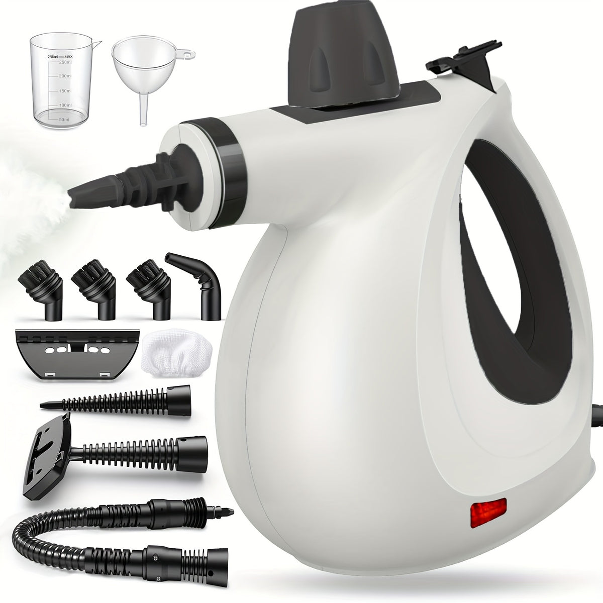 High Pressure Steam Cleaner HK004 in White, 1050W Handheld Cleaning Tool with 12 Accessories for Compatible Kitchen Surfaces, Bathroom Tile and Windows