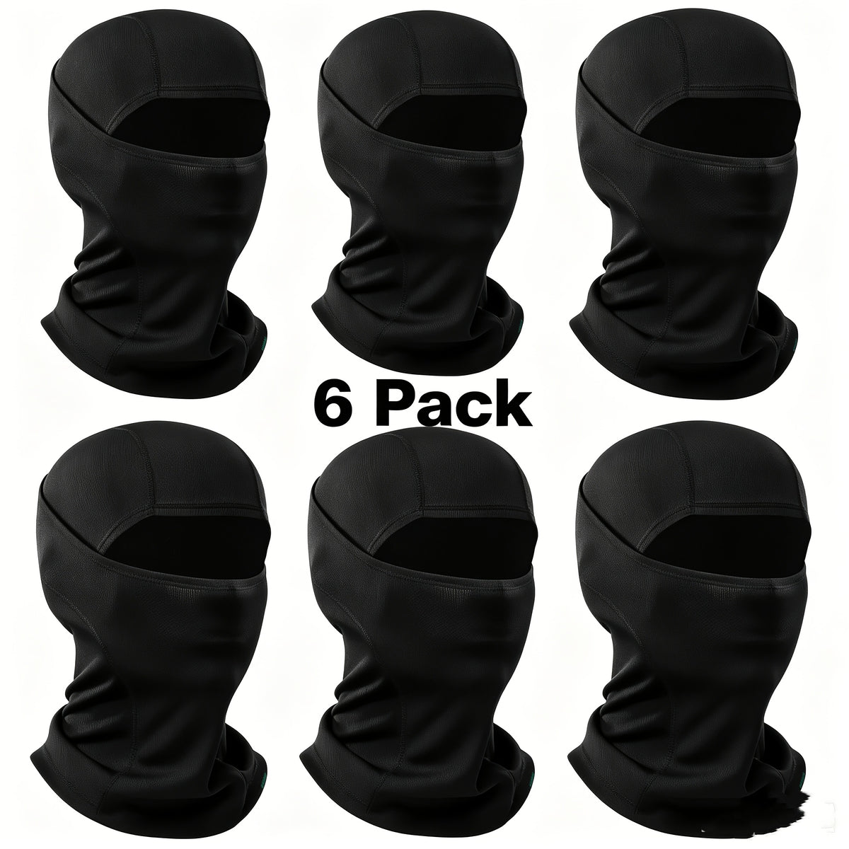 Balaclava Ski Mask, Full Face Outdoor Headwear for Men and Women with Black Selection and Separate 6-Piece or 12-Piece Clothing Accessory Packs