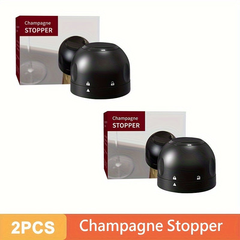 Wine and Champagne Bottle Stoppers in Black with Single Wine Stopper, Two-Pack, Ten-Pack and Set Options for Compatible Bottle Storage and Home Entertaining