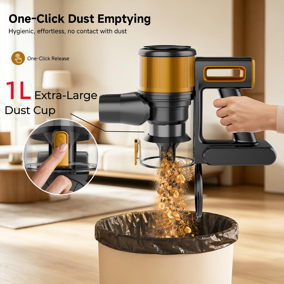 2026 Upgraded Cordless Vacuum Cleaner, 70Kpa High Suction, Multi-Speed Adjustment, HEPA Filtration, Anti-Tangle Brush, Low-Noise Motor, Long-Lasting Battery, Lightweight, Hard Floors, Carpets, Pet Hair, Curtains, Cars