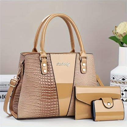 Women's Fashion Tote Bag for Fall and Winter, Large Everyday Handbag with Coffee Brown, Khaki, Yellowish-Brown and Golden Color Options